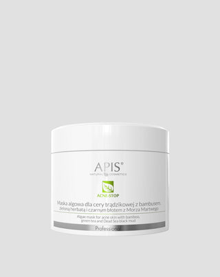 Маска с водорасли Acne-Stop за акнеична кожа с бамбук, зелен чай и черна кал от Мъртво море Apis - 1