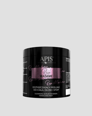 Oczyszczający peeling do ciała i stóp z kryształkami cukru Rose Madame Apis - 1