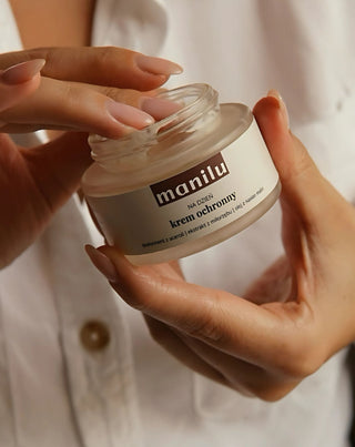 Защитен дневен крем с масло от ший, витамин С и масло от малинови семена Manilu - 2