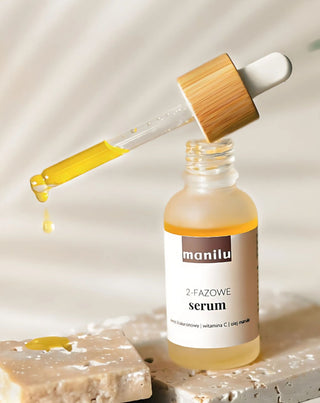 Двуфазен нощен серум за суха кожа с хиалуронова киселина и витамин С Manilu - 2
