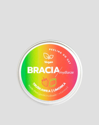 Пилинг за устни ягода с лайм и витамин E овлажняващо и изглаждащо Bracia Mydlarze - 1