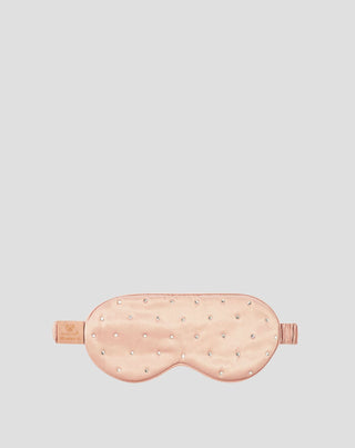 Лента за очи за сън от коприна, украсена с кристали – rose gold Crystallove_3 - 3