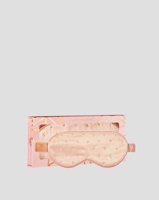 Копринена лента за очи за сън, украсена с кристали – rose gold Crystallove - 1