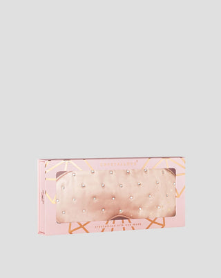 Покривало за очи за сън от коприна, украсено с кристали – rose gold Crystallove_4 - 4