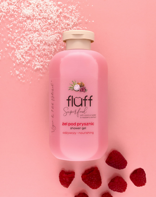 Душ гел с аромат на кокос и малина, регенериращ и омекотяващ кожата Fluff