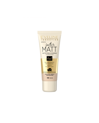 Матиращ фон дьо тен с филтрирана слуз от охлюви № 104 бежов Satin Matt Eveline