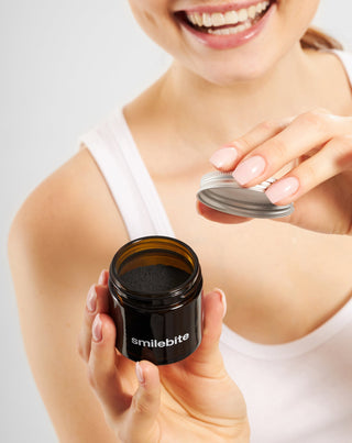 Избелваща пудра за зъби с кокосов въглен Smilebite - 5