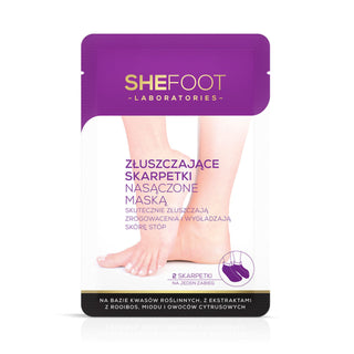 Ексфолиращи чорапи SheFoot, напоени с маска на основата на растителни киселини - 1