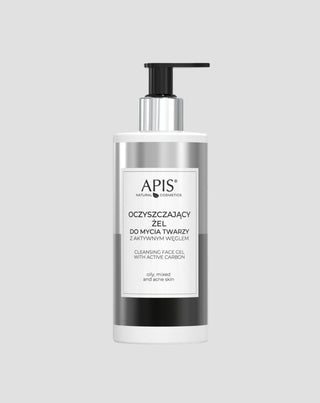Почистващ антибактериален гел за измиване на лице с активен въглен Apis - 1