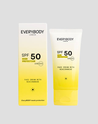Хидратиращ крем за лице с висок SPF 50 и ниацинамид Everybody London - 1