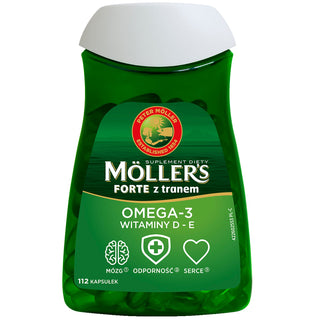 Хранителна добавка с омега-3 киселини и витамин D - E Forte Moller's 112 капсули - 1