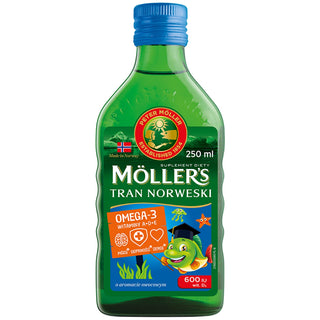 Норвежко масло от черен дроб на треска с вкус на плодове на Moller's с 600 IU витамин D3 - 1