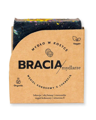 Почистващ антибактериален сапун на бар кокосов въглен със женско биле Bracia Mydlarze - 1