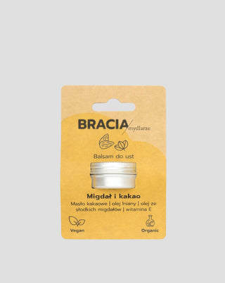 Овлажняващ балсам за устни бадем и какао с витамин E и ленено масло Bracia Mydlarze_3 - 3