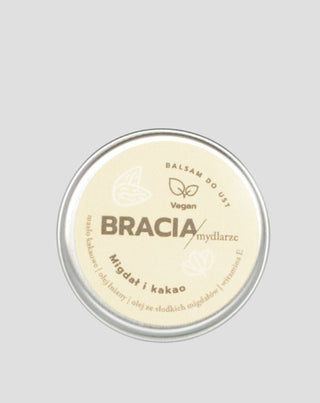 Овлажняващ балсам за устни бадем и какао с витамин E и ленено масло Bracia Mydlarze - 1