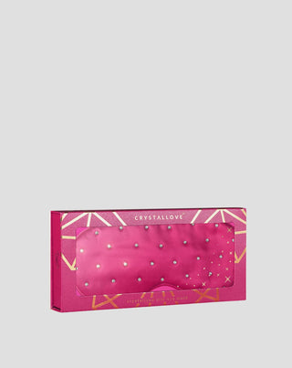 Лента за очи за сън от коприна, украсена с кристали – hot pink Crystallove_4 - 4