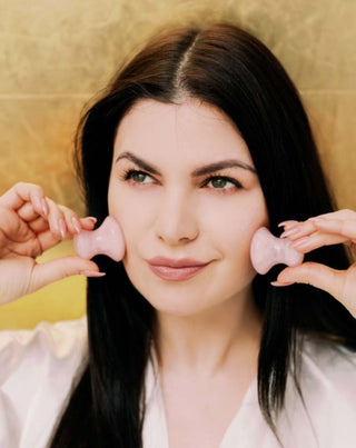 Гъба за масаж на лицето от естествен розов кварц Crystallove - 2