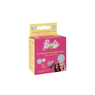Козметични тампончета за премахване на грим за многократна употреба Barbie Ultrasoft Reusable Pads Hearts Pink Glov - 4