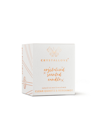 Соева свещ с планински кристал и бергамот в стъклен съд Crystallove - 3