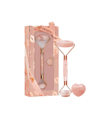 Масажор за лице от розов кварц камък на любовта Selflove set Crystallove - 1