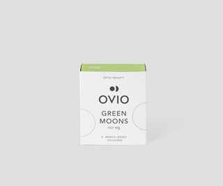Зелени контактни лещи цветни нулеви със сребристи ивици green moons no. 3 Ovio - 1