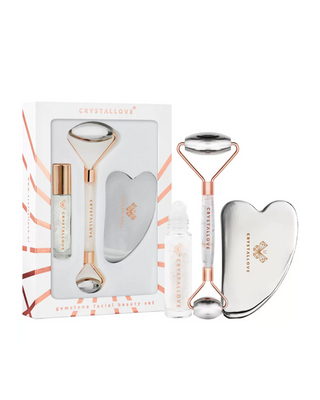 Комплект за масаж на лице от неръждаема стомана - криотерапия Cryo Ice Beauty set Crystallove - 1