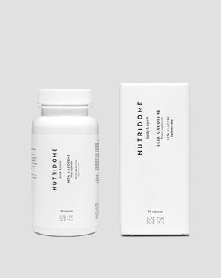 Бета-каротин за подобряване на състоянието на кожата и красива тен Nutridome 60 капсули