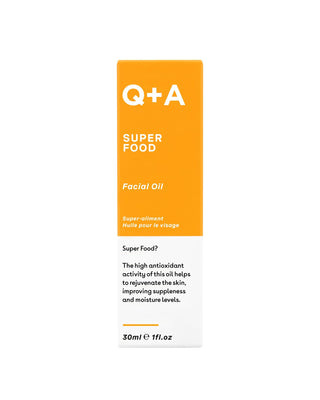 Възстановяващо масло за лице с витамини A, C, E и F Super Food Facial Oil Q+A - 2