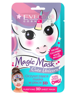 Почистваща 3D листна маска, Eveline Unicorn - 1