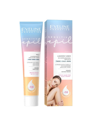 Нежен крем за цялостна епилация на лицето, тялото и бикини зоната Sensitive Epil Eveline - 1