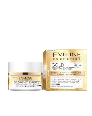 Изглаждащ крем-серум с 24K злато, дневен и нощен, 30+ Eveline - 2