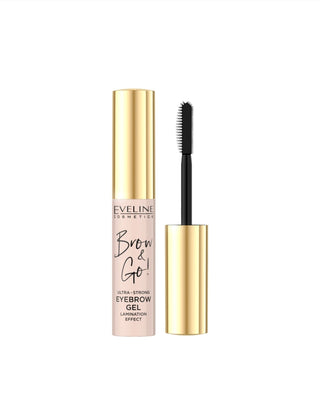 Изключително силен прозрачен гел за вежди Brow&Go с удобна контурна четка от Eveline - 1