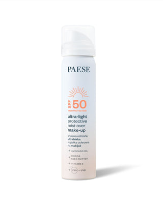 Ултралека защитна мъгла за грим със слънцезащитен фактор SPF50 от Paese - 1