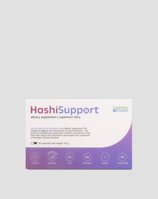 Хранителна добавка при хипотиреоидизъм и Хашимото HashiSupport Gardenpharm 60 капсули - 1