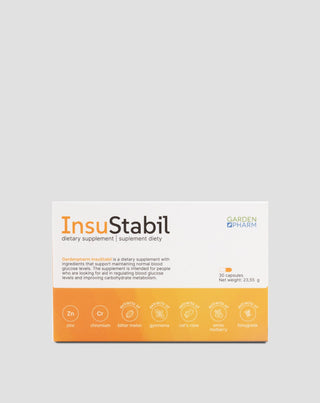 Хранителна добавка за нормални нива на захар и метаболизъм InsuStabil Gardenpharm 30 капсули - 1